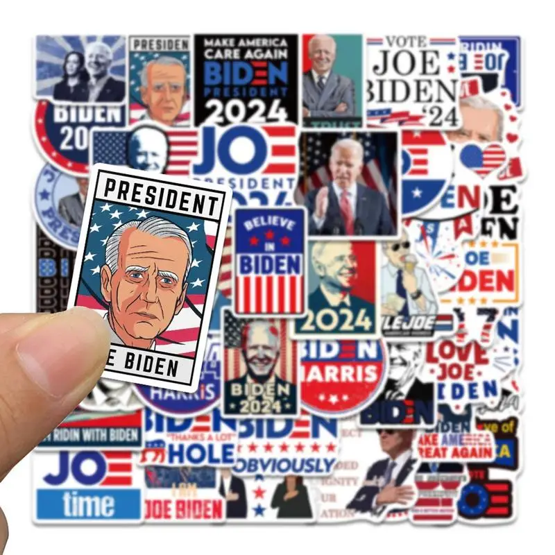 2024 US Election Stickers 50pcs Funny Trump Biden Election Decals Waterproof PVC Stickers for Walls Cars Trucks Water Bottles