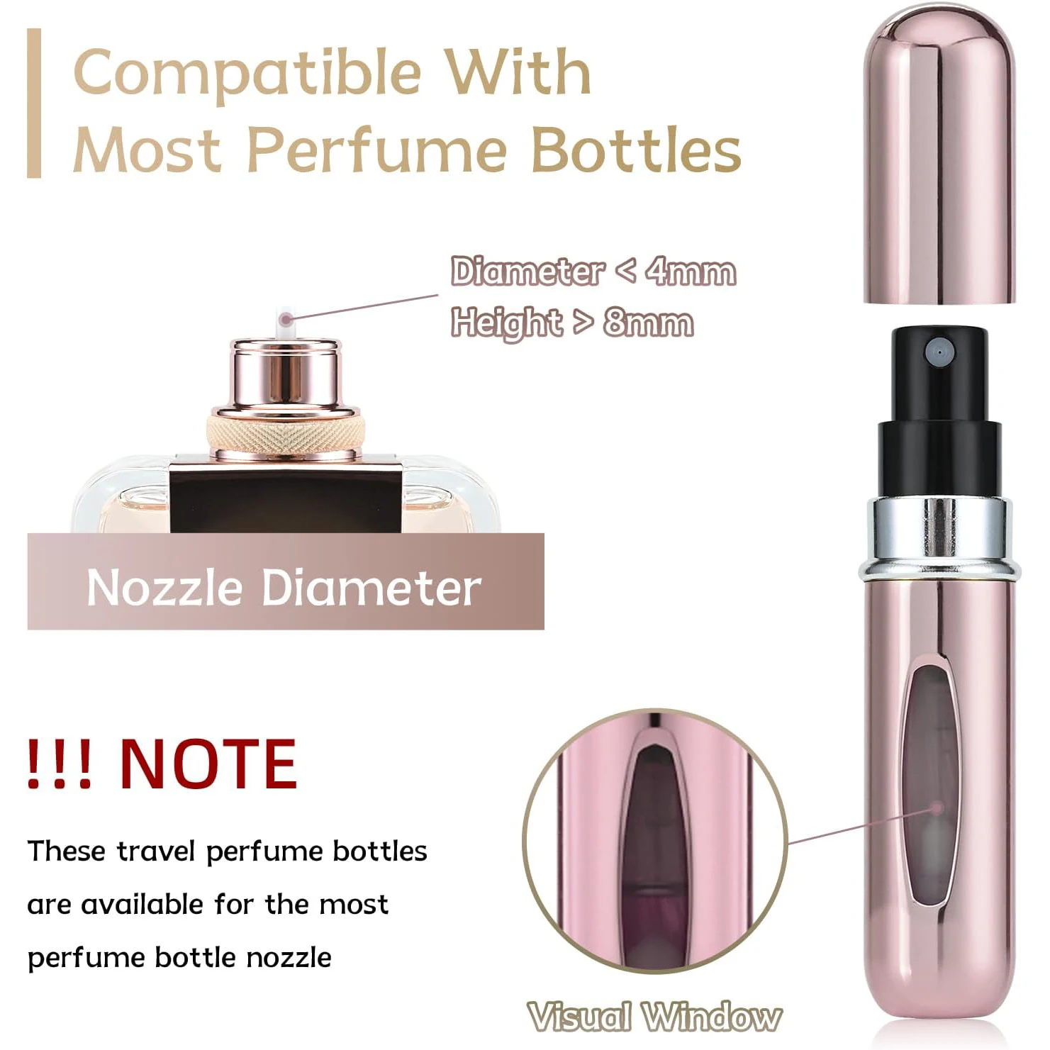 8 Stks/set Parfum Navulling Fles Draagbare Mini Verstuiver Navulbare Spuitfles Vrouwen Zak Dispenser Reismaat Accessoires