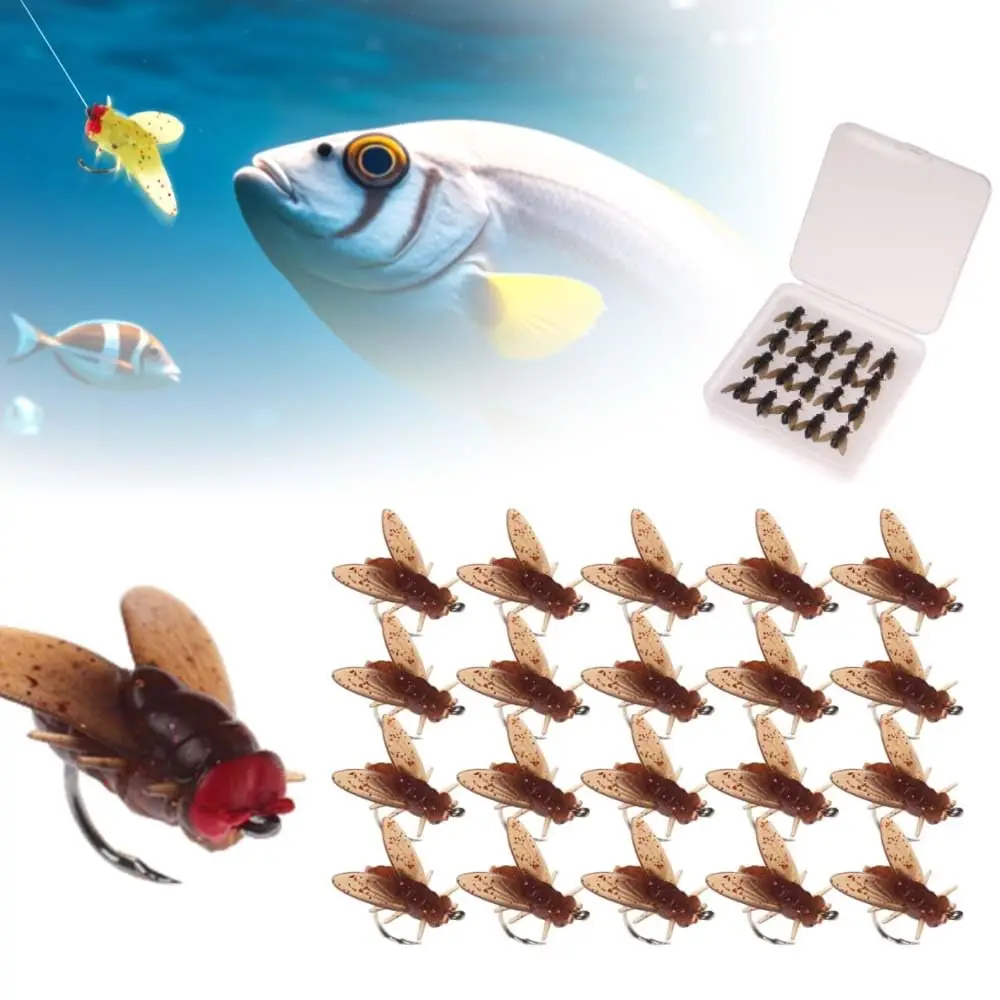 

20pcs Bionic Fly Fishing Bait Trout Fly Fishing Lure Fly Swim Baits Fishing Gear Stream Fishing Trout Fishing