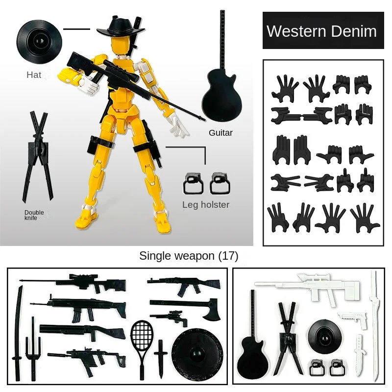 

3D-печать Lucky Dummy13 Многосоставные строительные блоки, манекен куклы, сборная игрушка, модель куклы, кирпичи, игрушка в подарок для взрослых и детей
