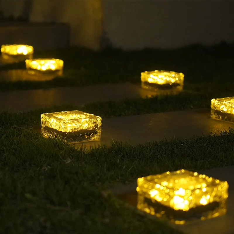 8/4PC Outdoor Waterproof Solar Lights Led Ice Cube Brick Lamp Stair Step Paver Lamp Yard Patio Lawn Garden Decoration Light