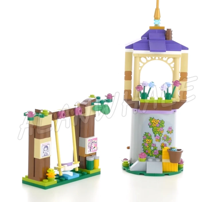 145pcs Princess Royal Girls Rapunzel's Best Day Ever 2-story Tower Swing Horse 10564 Building Blocks Sets Compatible With Model