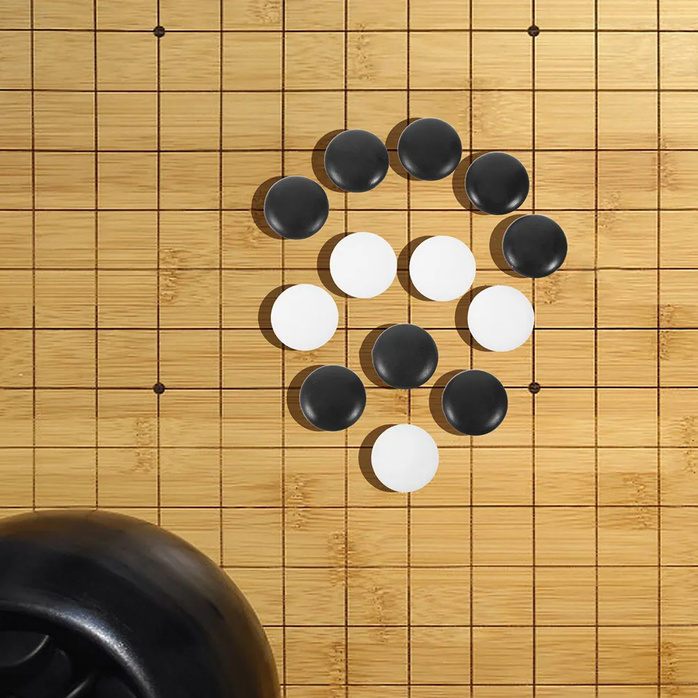 

360Pcs Go Chess Pieces Fine Polished Stable Material Small Size for Home School Use Go Chess Piece Board Game Bag