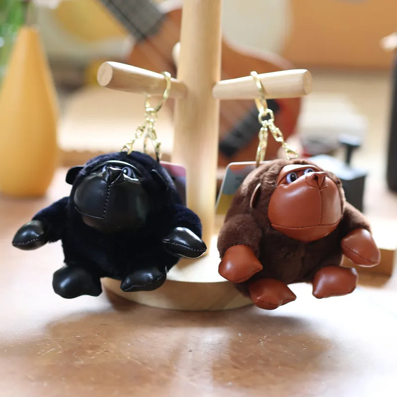 Pendentif en peluche de chimpanzé mignon pour enfants, ajuster ille rouge drôle, figurine de jouet, breloque pour sac à dos, porte-clés, poupées pour enfants, petits cadeaux, 1 pièce