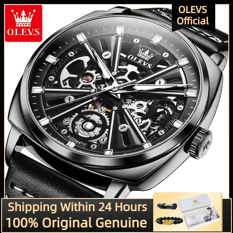 

OLEVS 6685 New Men's Watch Luxury Brand Hollow Design Automatic Mechanical Watch Sports Waterproof Stainless Steel Men's Watch
