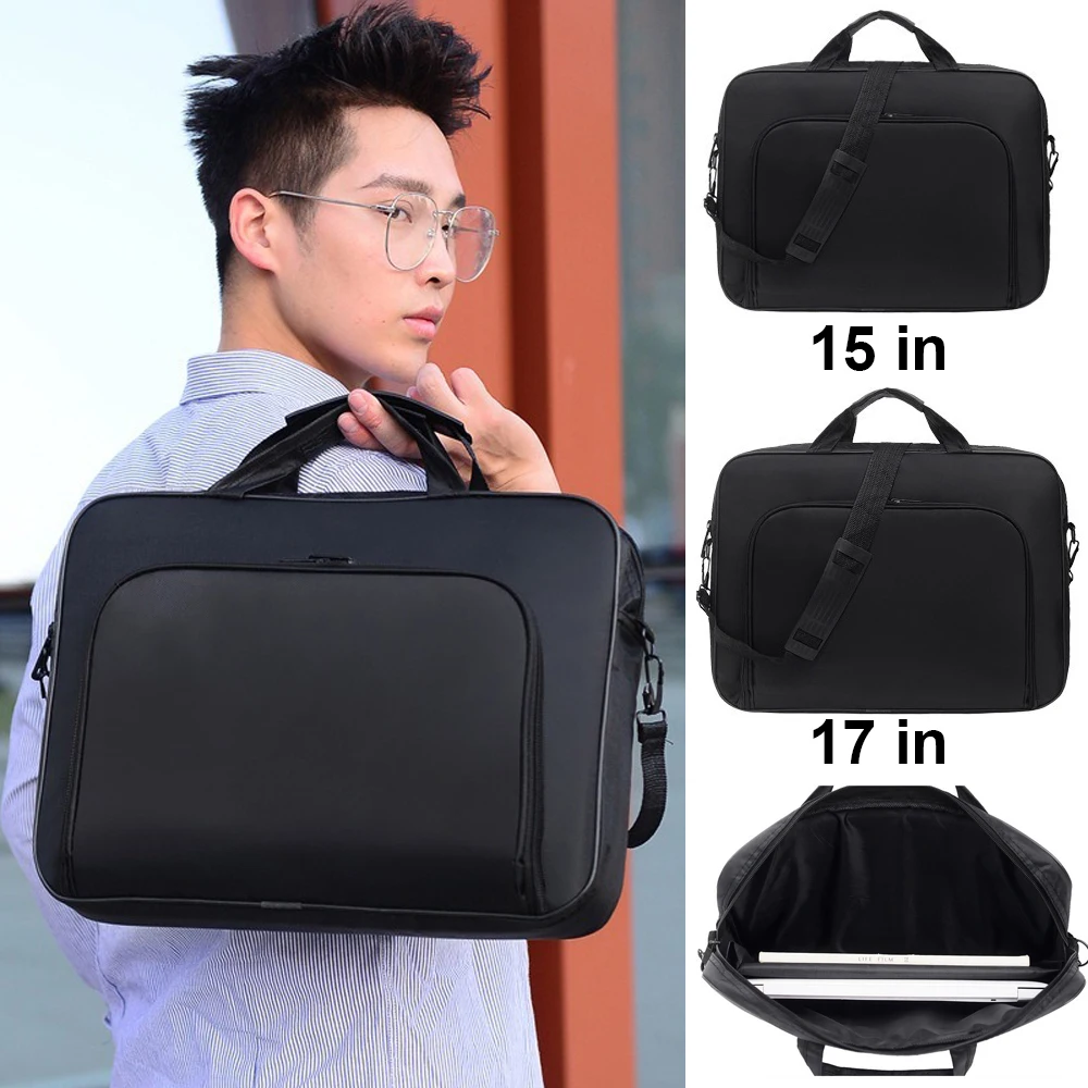 Maletín para Portátil de 15.6 Pulgadas y 17 Pulgadas, Bolsos de Mano de Nailon Portátiles para Negocios, Maletín de Hombro para Portátil con Cremallera Antirrobo, Estilo Simple