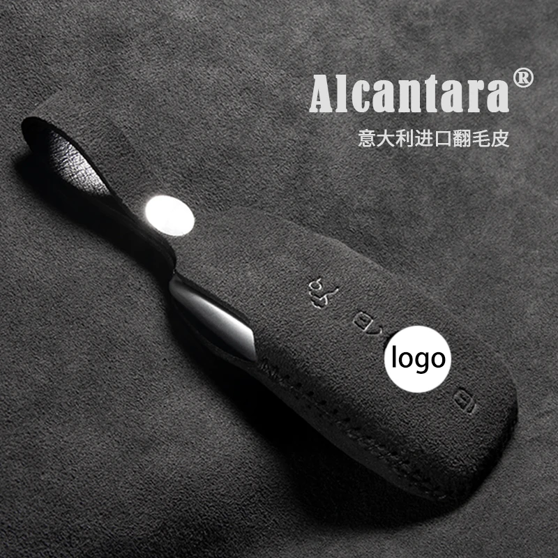 Alcantara suede Car Remote Key Case Cover Shell for Mercedes Benz A C E S G Class GLC CLE CLA W177 W205 W213 W222 X167 AMG