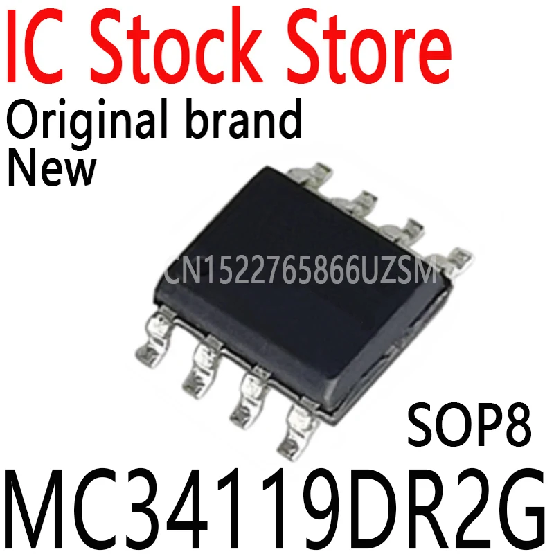10 peças mc34119 smd sop8 plugue reto dip8 mc34119l 34119 mc34119p mc34119api amplificador de áudio baixo marca mc34119dr2g mc34119p
