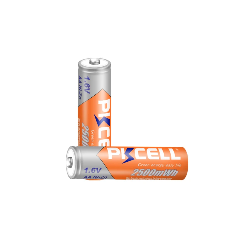 12pcs/lot PKCELL AA Battery Ni-Zn 1.6V 2500mWh Nickel-Zinc in bulk AA Rechargeable Battery Batteries Baterias Bateria