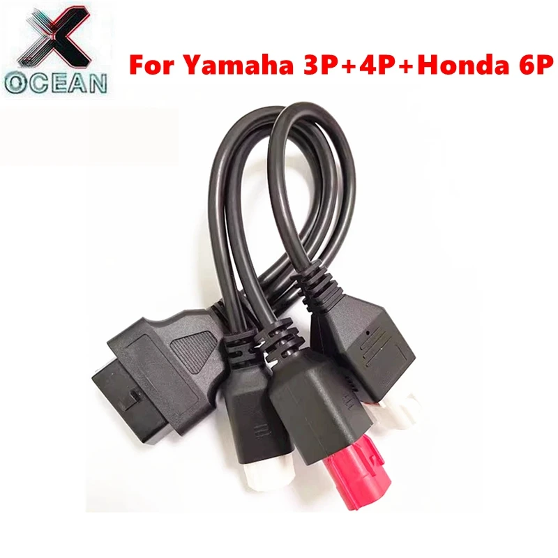 

New OBD2 Connector Male to Female 3pin 4pin for Yamaha 6pin for Honda to 16pin OBD 2 Extension Cable Motorcycle Diagnostic Tool