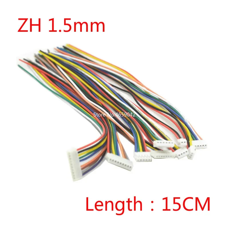 5Pcs ZH 1.5 15cm Wire Cable Connector DIY ZH1.5 JST 2/3/4/5/6/7/8/9/10 Pin Electronic Line Single Connect Terminal Plug 28AWG