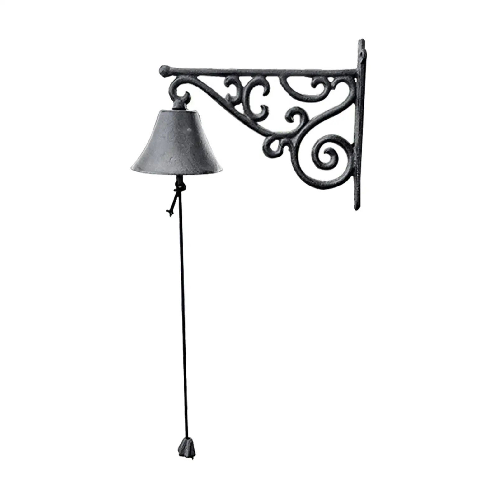 Campana de cena de pared, decoración del hogar de hierro fundido, timbre colgante decorativo para jardín