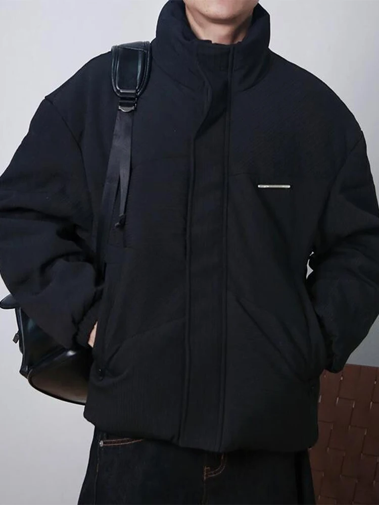 

Мужская короткая белая пуховая куртка с воротником-стойкой, теплая зимняя верхняя одежда, модная, с американской текстурой, бренд LPZ