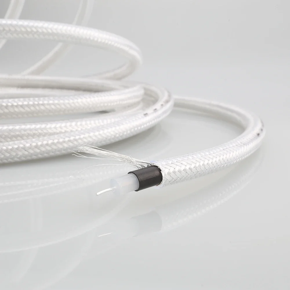 Audiocrast dg82ag 75ohm prata sólida pura 99.998% prata pura sólida coaxial cabo de áudio em massa para cabo digital diy