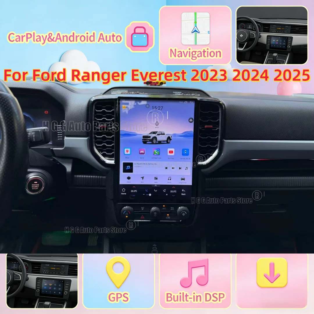 

Android For Ford Ranger Everest 2023 2024 2025 Car Radio Player Wireless Carplay GPS Navigation Auto Stereo Multimedia Video DSP