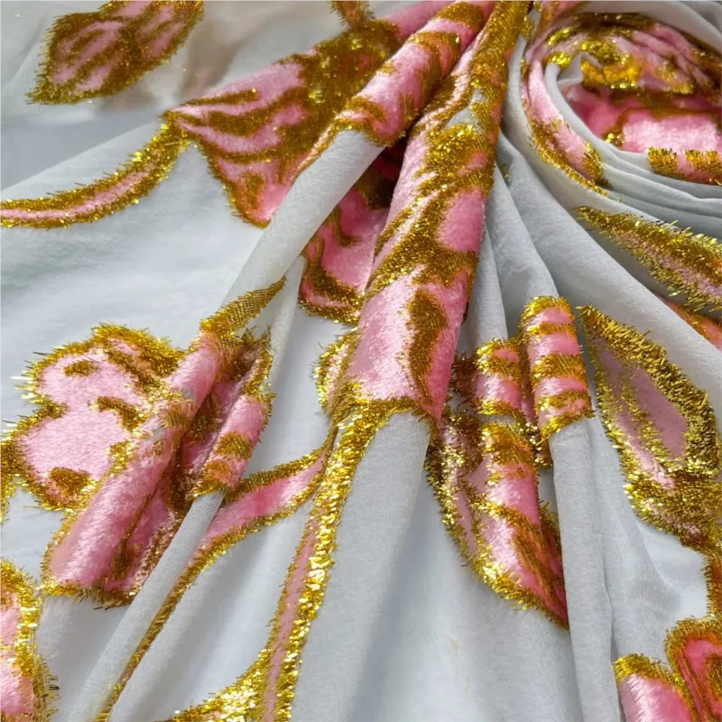 

High-end custom-made dress and cheongsam made of woven velvet brocade jacquard viscose fabric