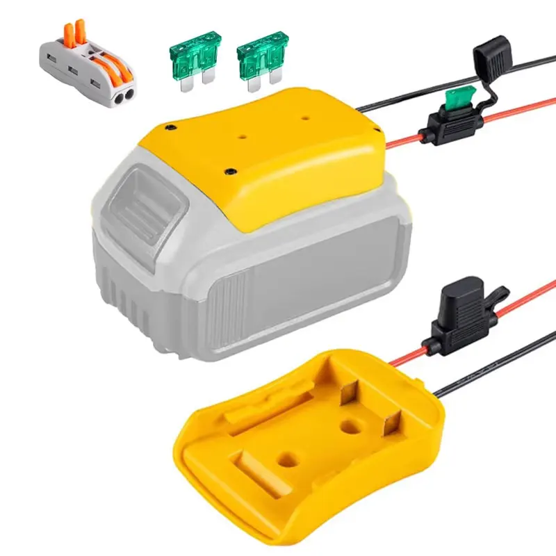 

DIY Adapter for Dewalt 18V 20V Lithium Battery with Fuse 12AWG Power Wheels Adapter for DEWALT DCB205 DCB206 For Rc Car Robotics