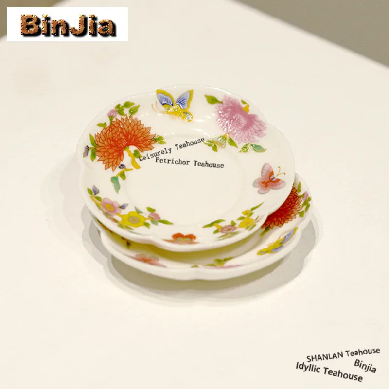 

2pc/lot Enamel Hundred Flowers Butterfly Coasters Antique Hot Pad For Coffee Cups Saucer Heat Insulation Placemats Teacup Base