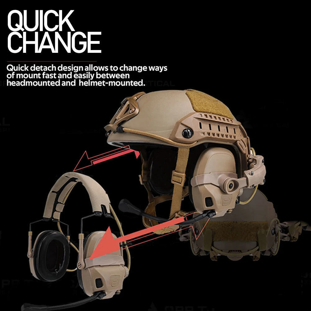 

Тактическая гарнитура 2 в 1 GEN 6 с шумоподавлением для OPS Core ARC & Венди, шлем, наушники для охоты, стрельбы, пикапа, наушники с креплением