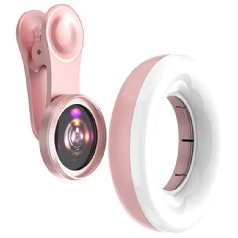 جديد الهاتف المحمول ملء الضوء 15X عدسة ماكرو المحمولة Selfie LED حلقة الضوء آيفون الهاتف الذكي العالمي حلقة كليب الضوء