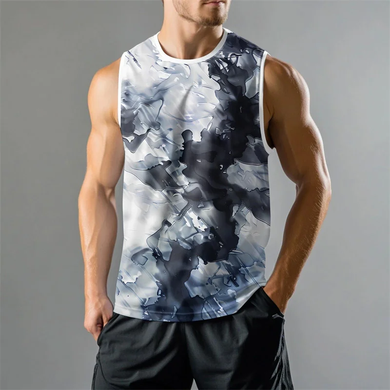 Fashion 3D Print Graphic Summer Vest For Men Casual Street Graphic Loose Sleeveless Tee Gym Fitness Men's T-Shirts and Tank Tops