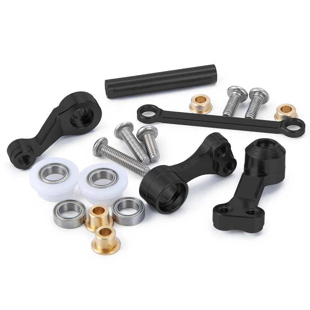 MIBIDAO Metal Aluminum Bearing Steering Bell Crank Assembly Kit For 1/10 Tamiya CC01 RC Crawler Car Upgrade Parts