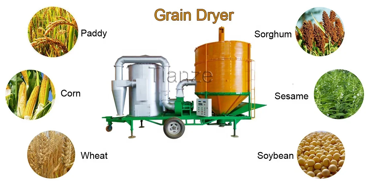 Grain Maize Dryer Corn Drying Machine In Philippines Motor New Product Provided Carbon Steel Mobile Rice Dryer Machine For Farms