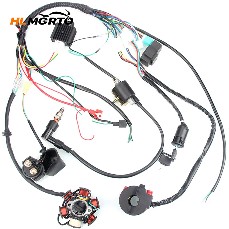 Wiring Harness Electrics Wire Loom Assembly For GY6 4-Stroke Four Wheelers Engine Type 125cc 150cc Pit Bike Scooter ATV Quad