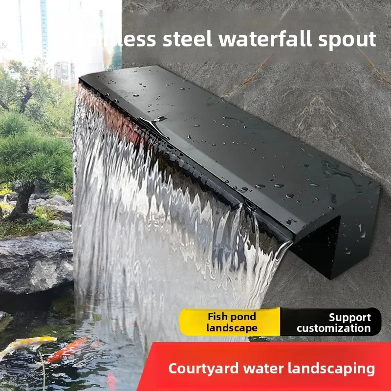 304 stainless steel waterfall outlet courtyard landscape fish pond/rockery flowing water feature 20-200cm