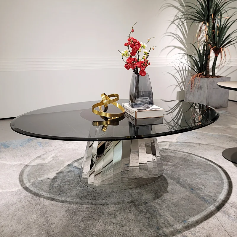طاولة القهوة الزجاجية غير النظامية ديكور ريفي الحد الأدنى طاولة القهوة المدخل الفاخرة مركز Meuble صالون الأثاث المنزل #1