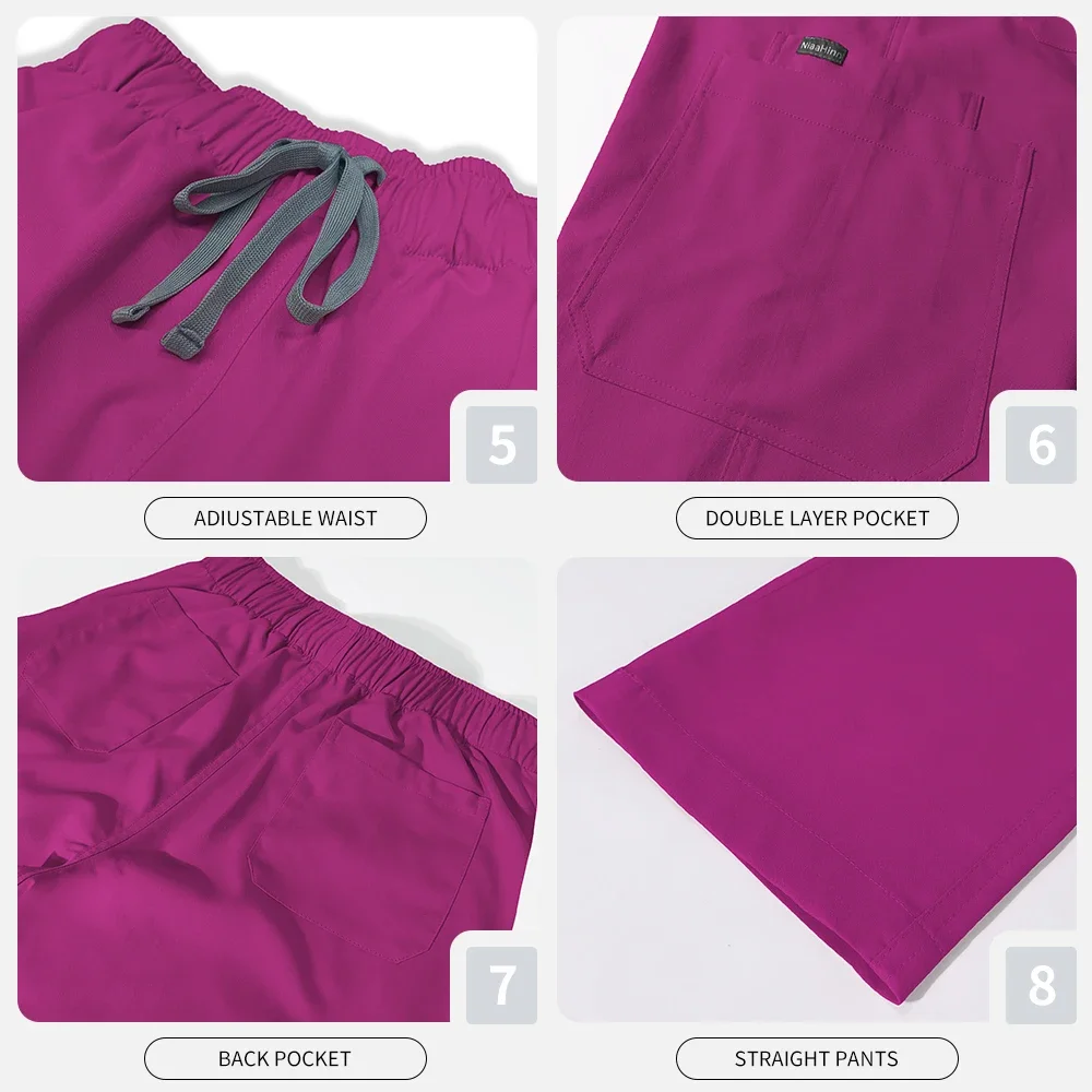 Uniforme infermieristica per medico ospedaliero da donna all'ingrosso casual a maniche corte con scollo a V tute da jogging infermiera farmacia uniformi mediche da lavoro