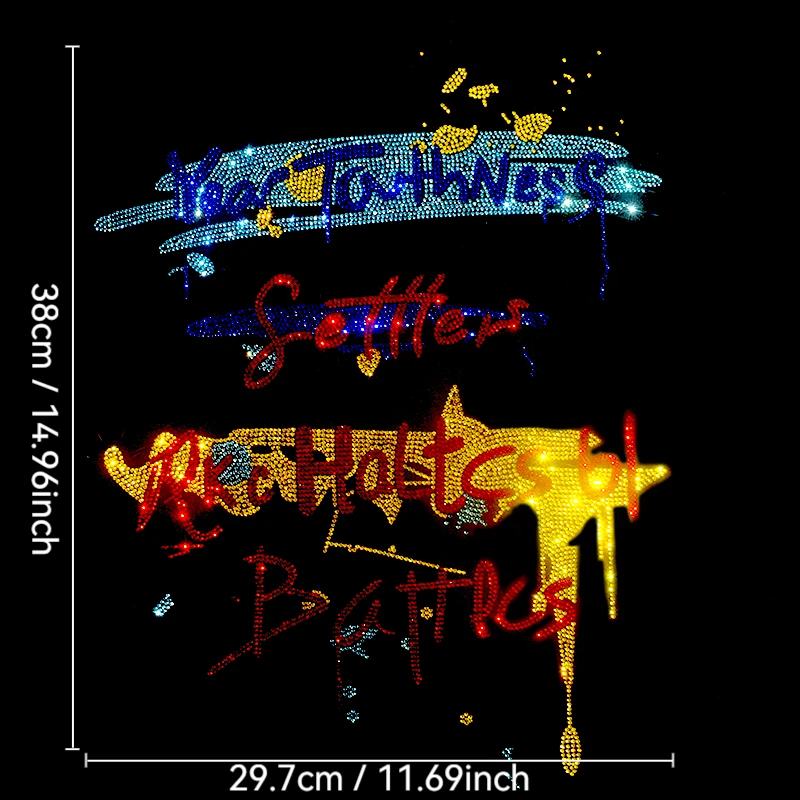 

High-quality DIY creative letter pattern ironing with hot diamonds on T-shirts, jeans, hoodies and clothing accessories