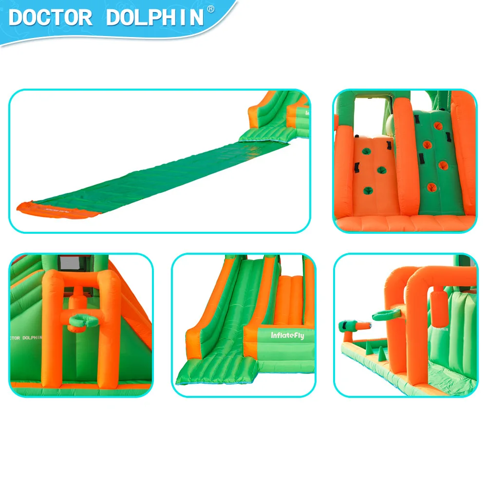 دكتور دولفين نفخ ترتد البيت مع الشريحة المزدوجة نفخ نطاط منزل القفز القلعة مع منفاخ هدايا أعياد ميلاد للأطفال #3