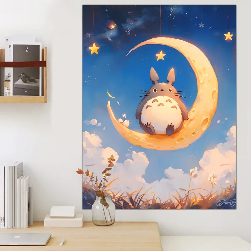 توتورو ميازاكي هاياو الكرتون شفاء أنيمي خلفية القماش شنقا القماش Ins غرفة نوم عنبر غرفة المعيشة الديكور نسيج #1
