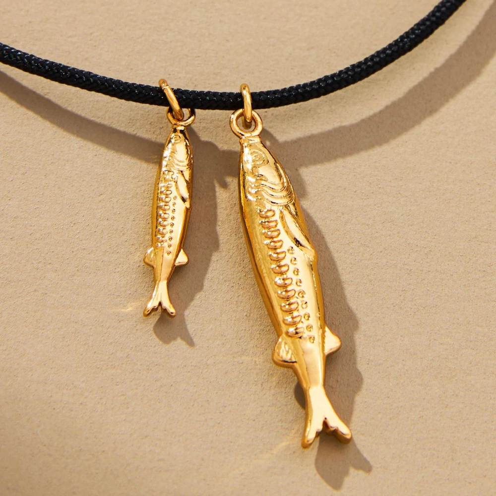 

Vintage marine creatures longing for conch necklace tropical fish charm women's pendant necklace