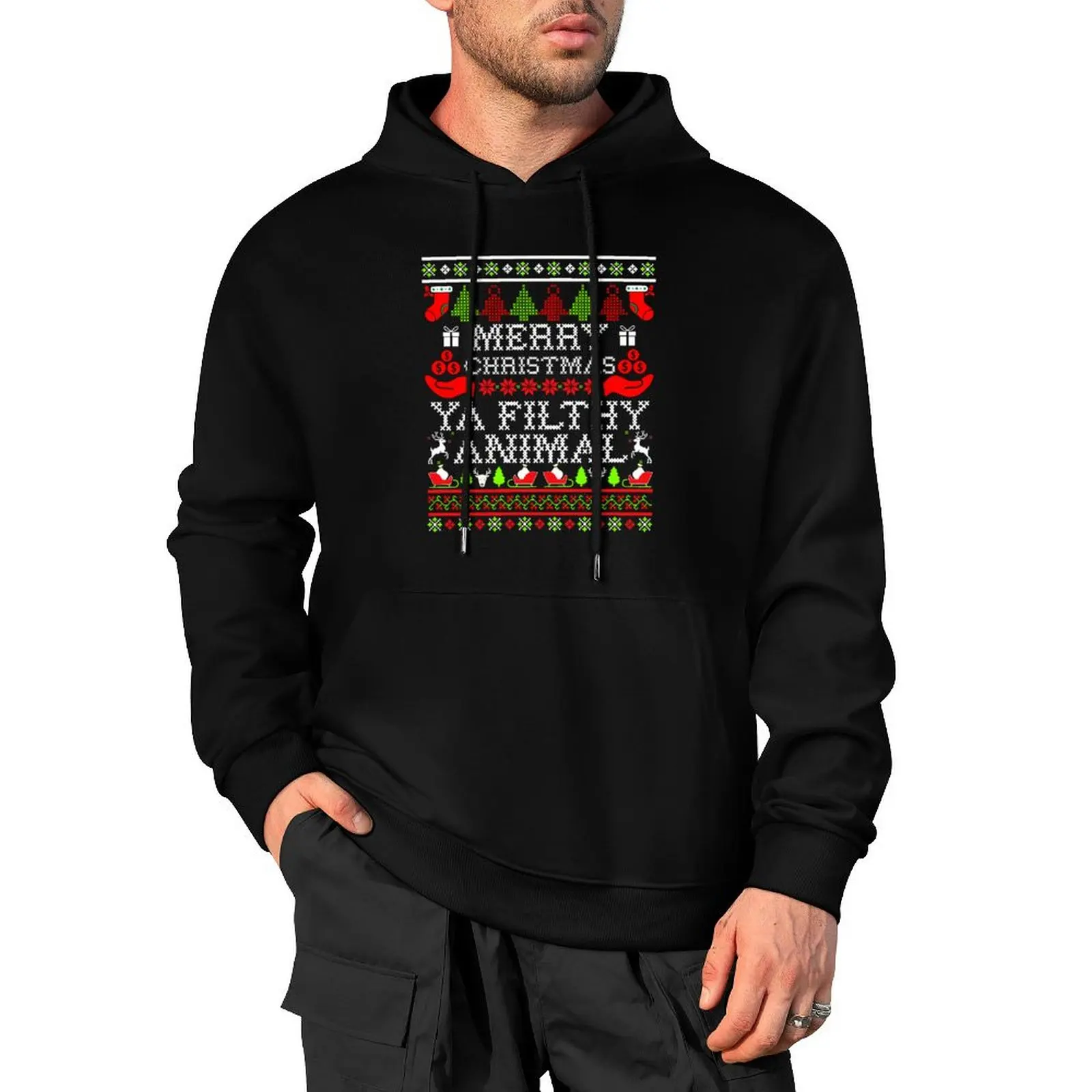 

Christmas T-shirt - Merry Christmas Ya Filthy Animal Pullover Hoodie anime clothing mens clothes autumn big size hoodie