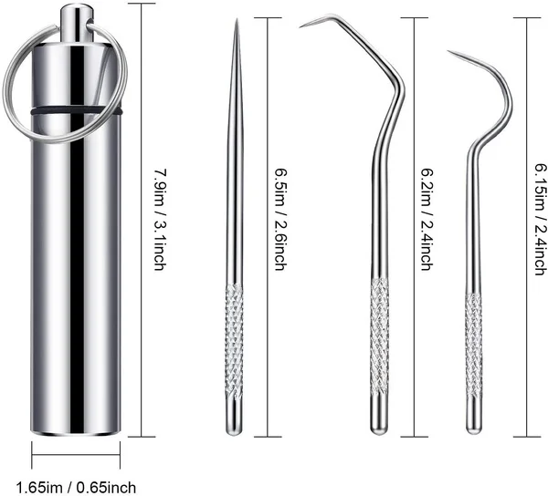 Hot Sale Portable Titanium Toothpick Bag Set Reusable Metal Toothpicks with Holders for Outdoor Picnics and Camping