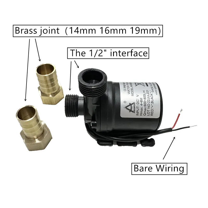 Bomba de agua Solar ultrasilenciosa de alta presión, 12v, CC 24V, 5M, 800l/H, Motor sin escobillas, sumergible, junta de rotura rápida