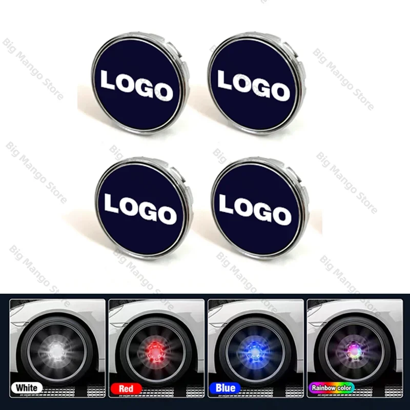 Hub Light Car Wheel Caps Light Center Cover Lighting Cap Floating Illumination LED For Benz BMW Toyota Honda VW changan Lincoln