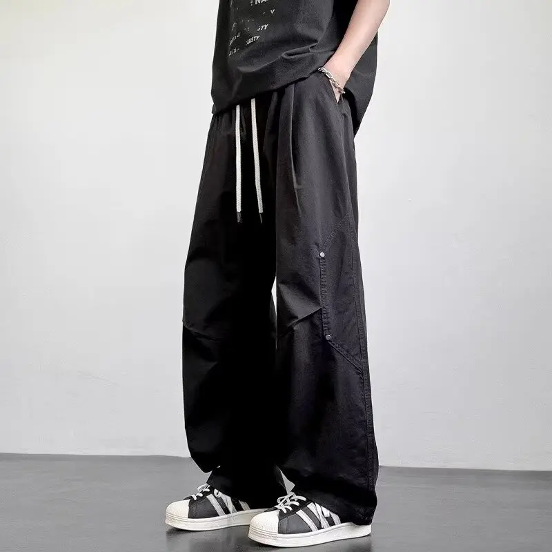 

Spring and Autumn New Men's Casual Outdoor Work Pants Loose and Versatile Trendy Brand Straight Tube Wide Leg Long Pants Men's L