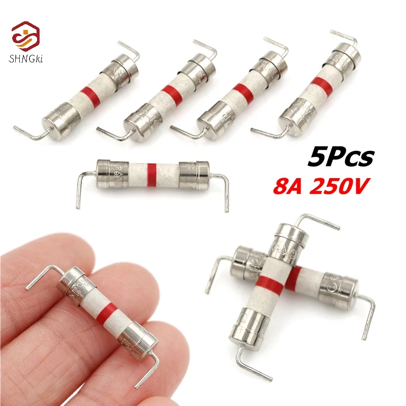 5/10PCS 5*20mm Ceramic Fuse 8A 250V SLOW-Blow Tube Fuse Wholesale