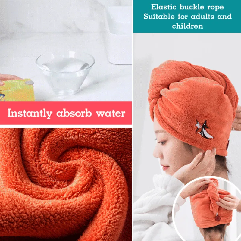 Quickdrying Hair Cap for WomenSuper Fast Drying and Lovely Cartoon Design