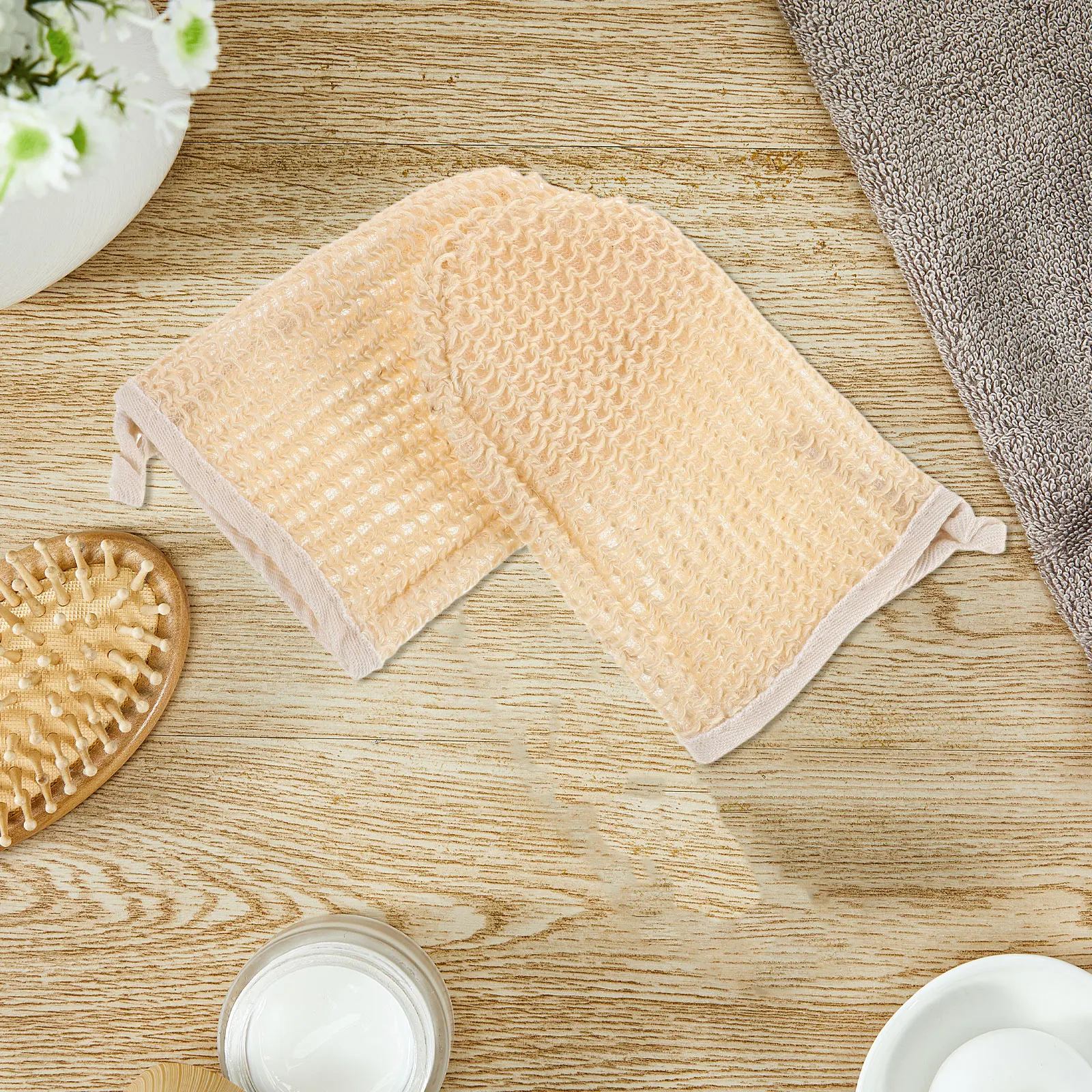 

2pcs Sisal Gloves Reusable Bathing Accessories Women Men Body Cleaning Exfoliator Scrubber Shower Gloves Dual Sided Soft