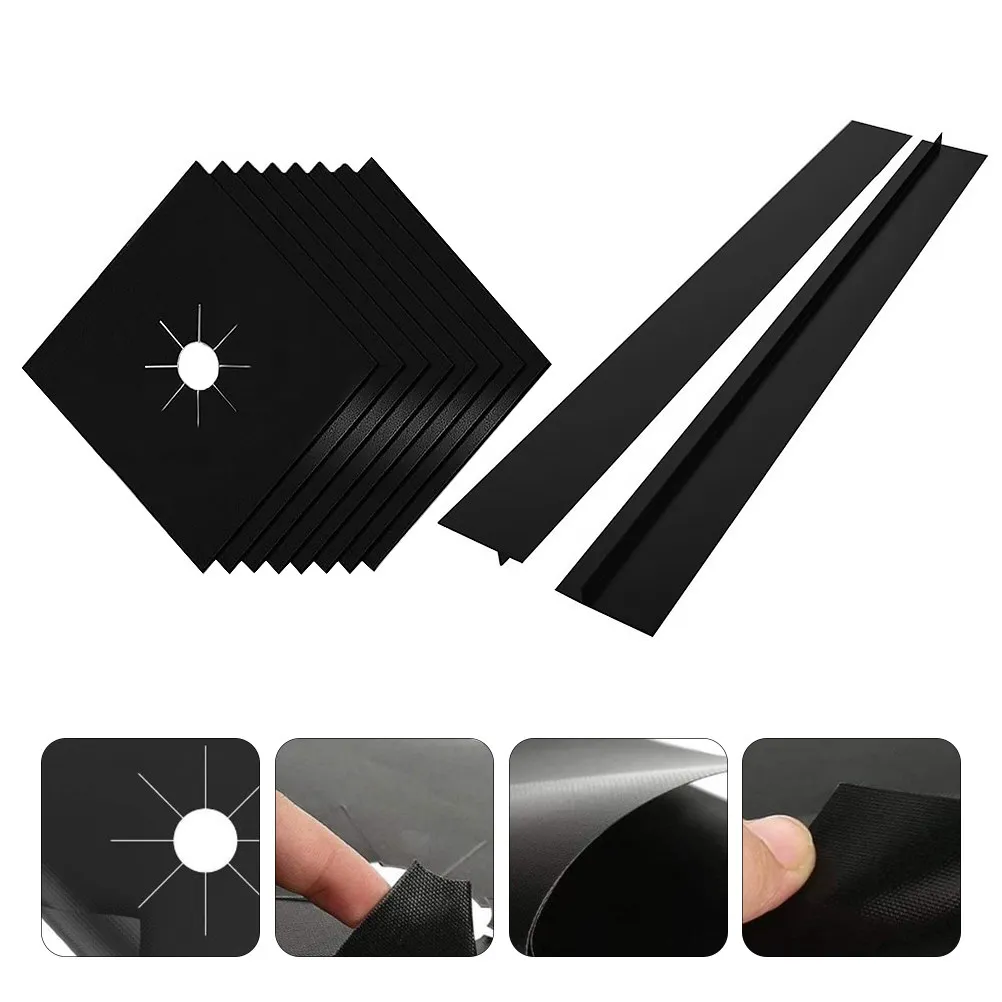 

8Pcs Gas Stove Cover Protector Heat Resistant Reusable Includes 2 Gap Covers Stove Range Burner Cleaning Saver