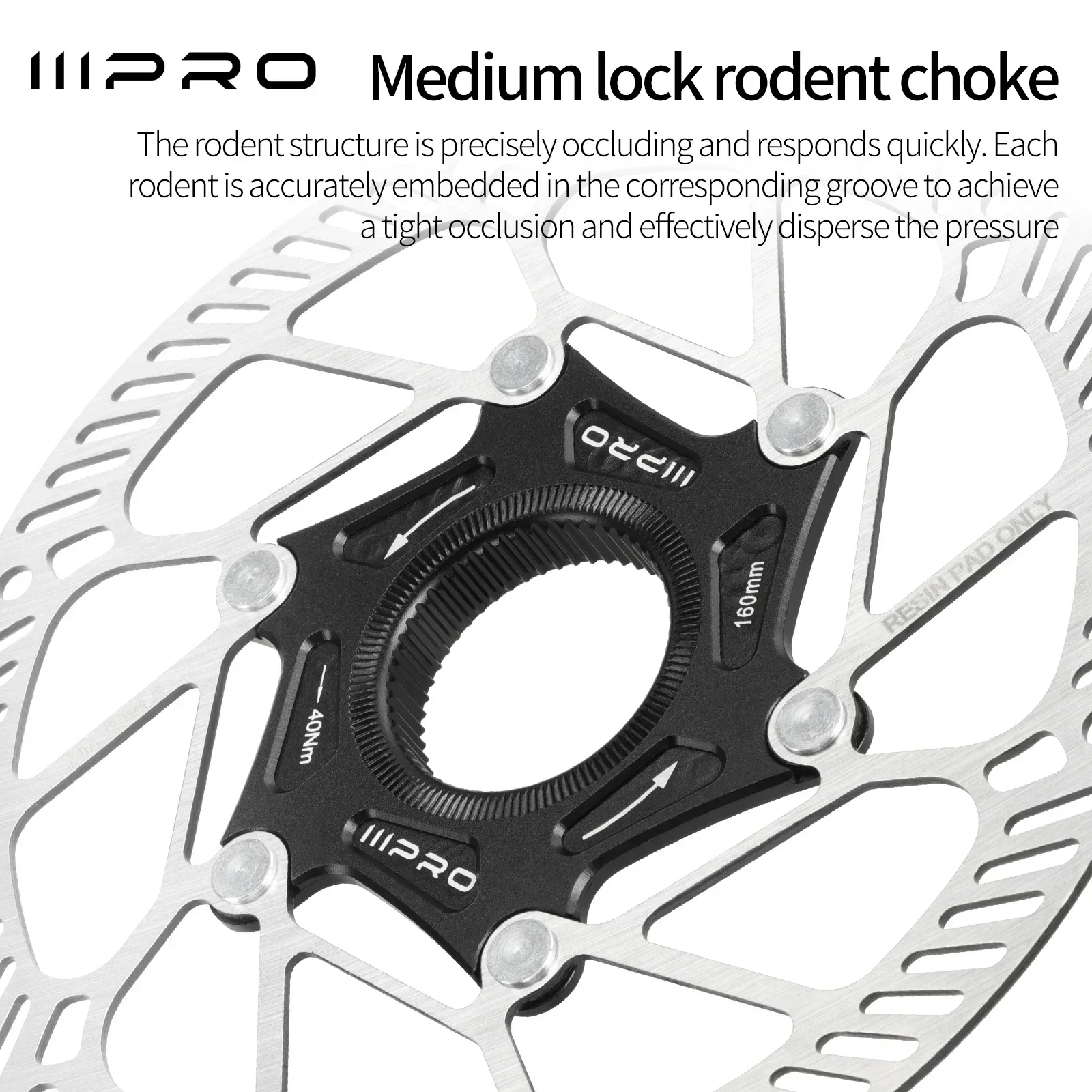 IIIPRO مكبح قرصي الدوار خفيفة مركز قفل مكبح قرصي الدوار 140/160 مللي متر 1.8 مللي متر سمك القرص المجوف للطريق/الدراجات الجبلية #2