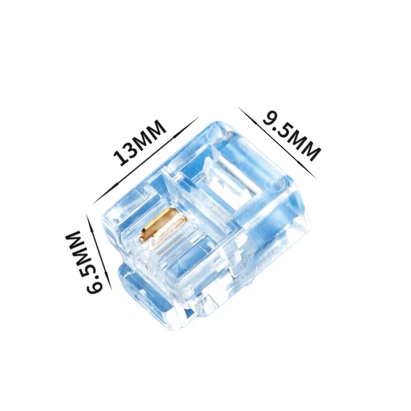 Conector Cat3 RJ11 Cat.3- 6P2C, enchufe de cabeza de cable modular, cabezal de cristal prensado para teléfono chapado en oro (100 piezas)