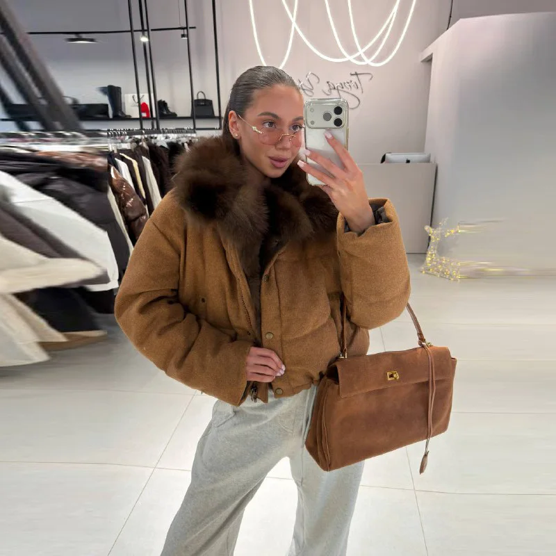 

Trendy Warm Jackets Elegant Retro Versatile Chic Casual Lady Loose Outerwear Autumn Stylish Woman Winter Commuter Streetwear