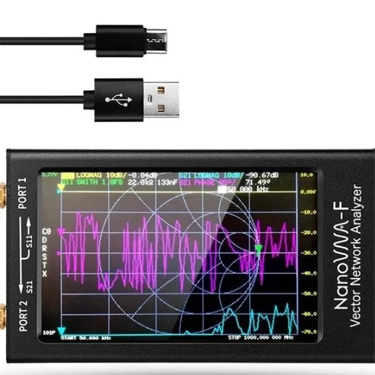 Penganalisa jaringan vektor genggam portabel, modul SWR Meter 50 khz-1000 MHz 4.3 inci IPS TFT tampilan Digital layar sentuh MF H