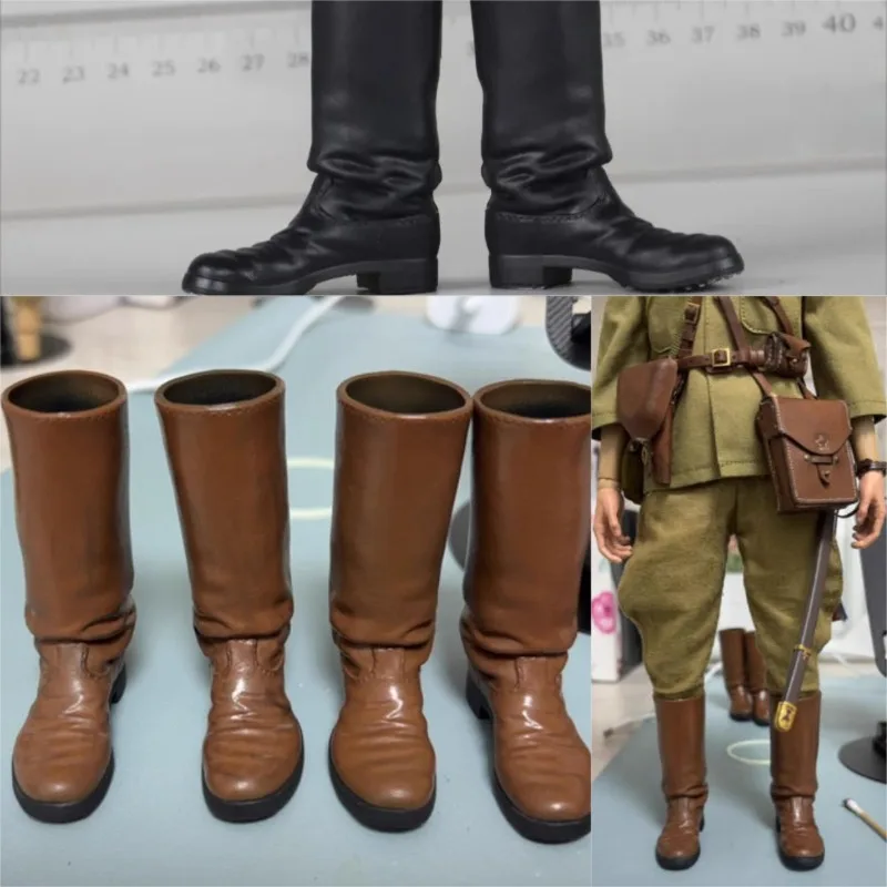 Figurki akcji męskie w skali 1/6, wojskowe długie wysokie buty, gumowe ażurowe buty, model dla 12-calowego ciała żołnierza, akcesoria.