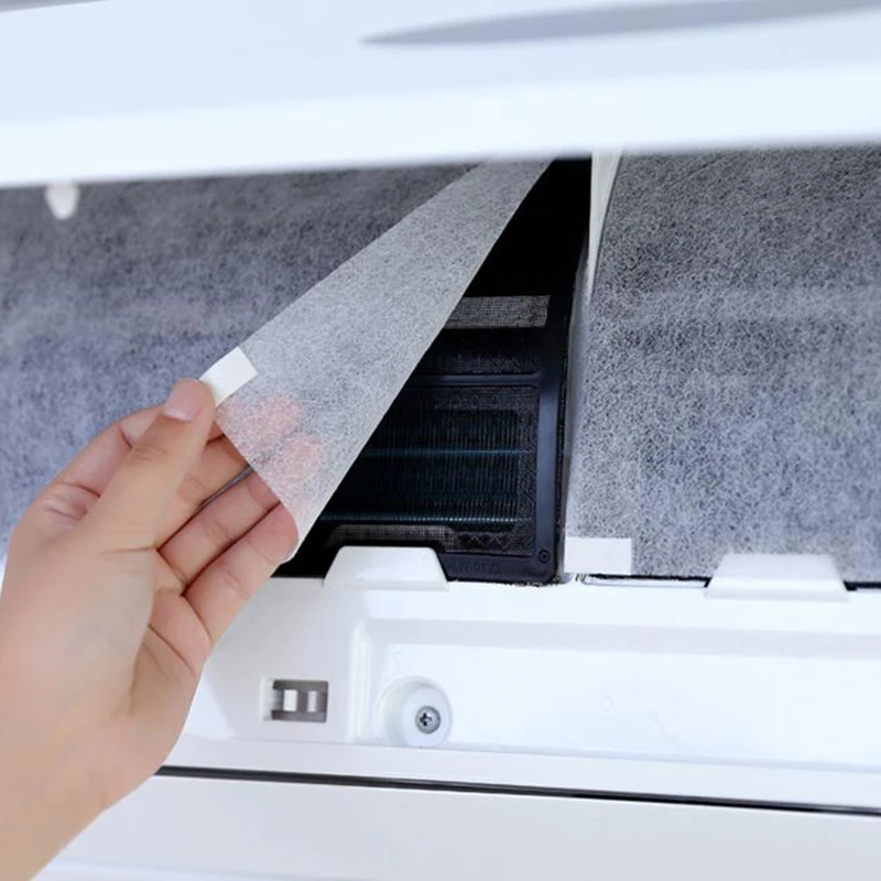 A11R 10Pcs Air Conditioning Filters Wind Outlet Cover Self-Adhesion Cuttable Air Conditioner Purifying Filter Net 40X35cm